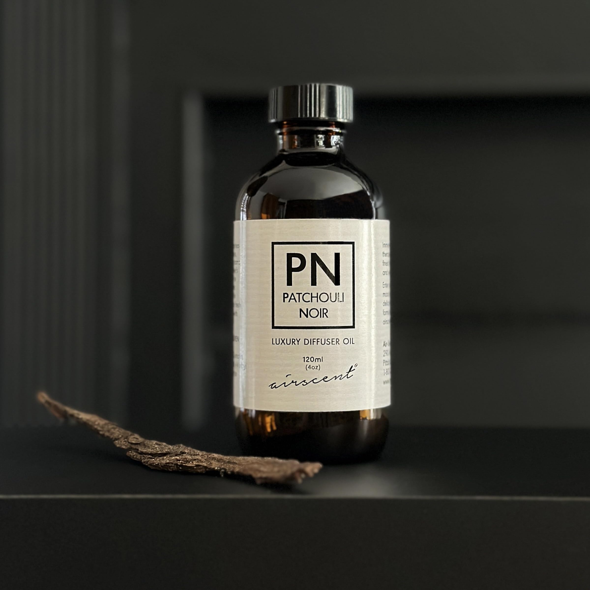 Patchouli Noir Diﬀuser Oil - Air-Scent Aroma and Essential Oil Blend - 120 Milliliter (4 ﬂ oz) Bottle Air-Scent
