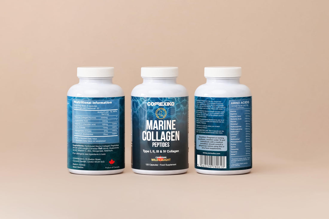 CORREXIKO Marine Collagen Pills, High Strength 2200mg Anti-Ageing Tablets 