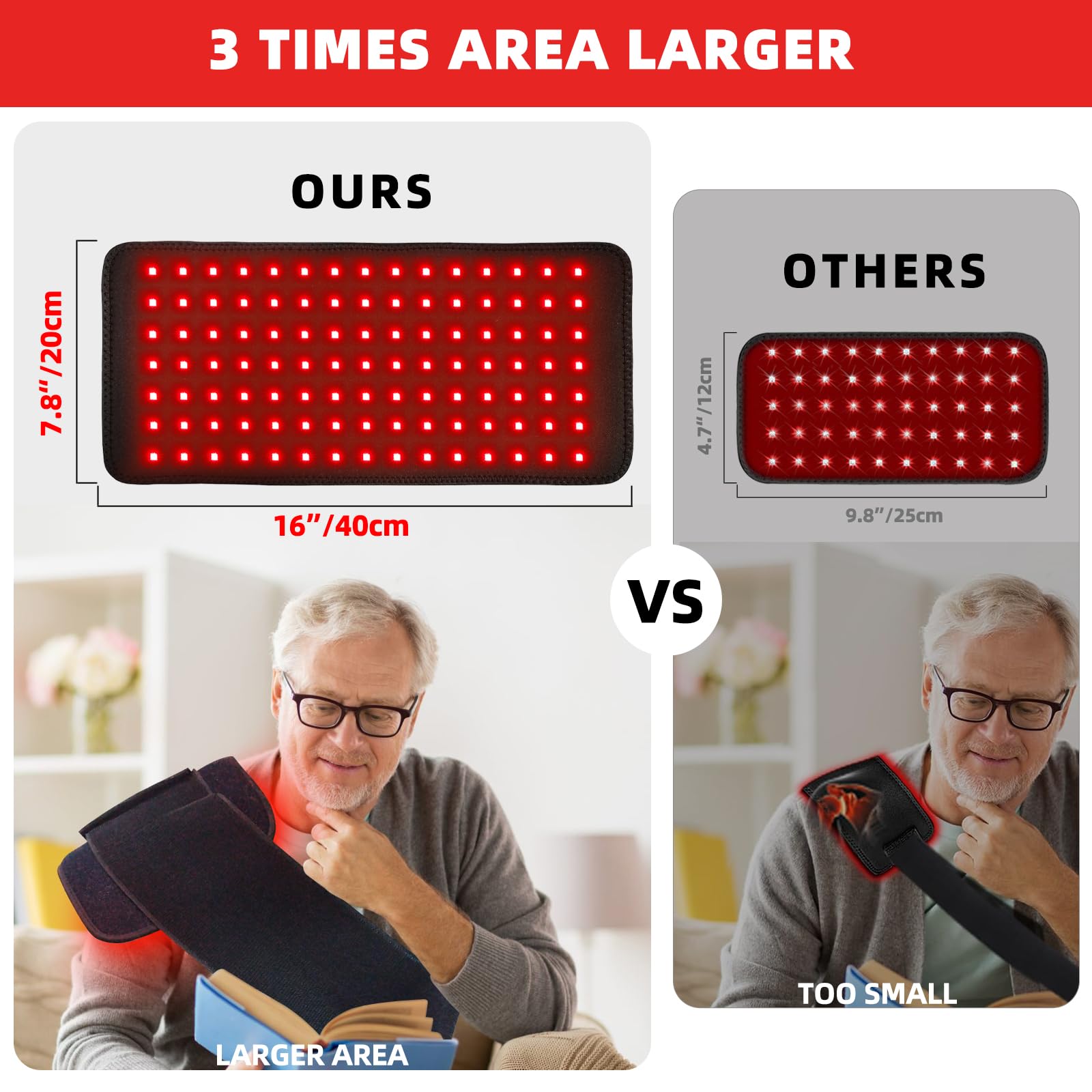 Red Light Therapy Infrared Light Therapy Heating Wrap Belt for Body Back Knee Shoulder Waist Muscle Pain AKYSUN