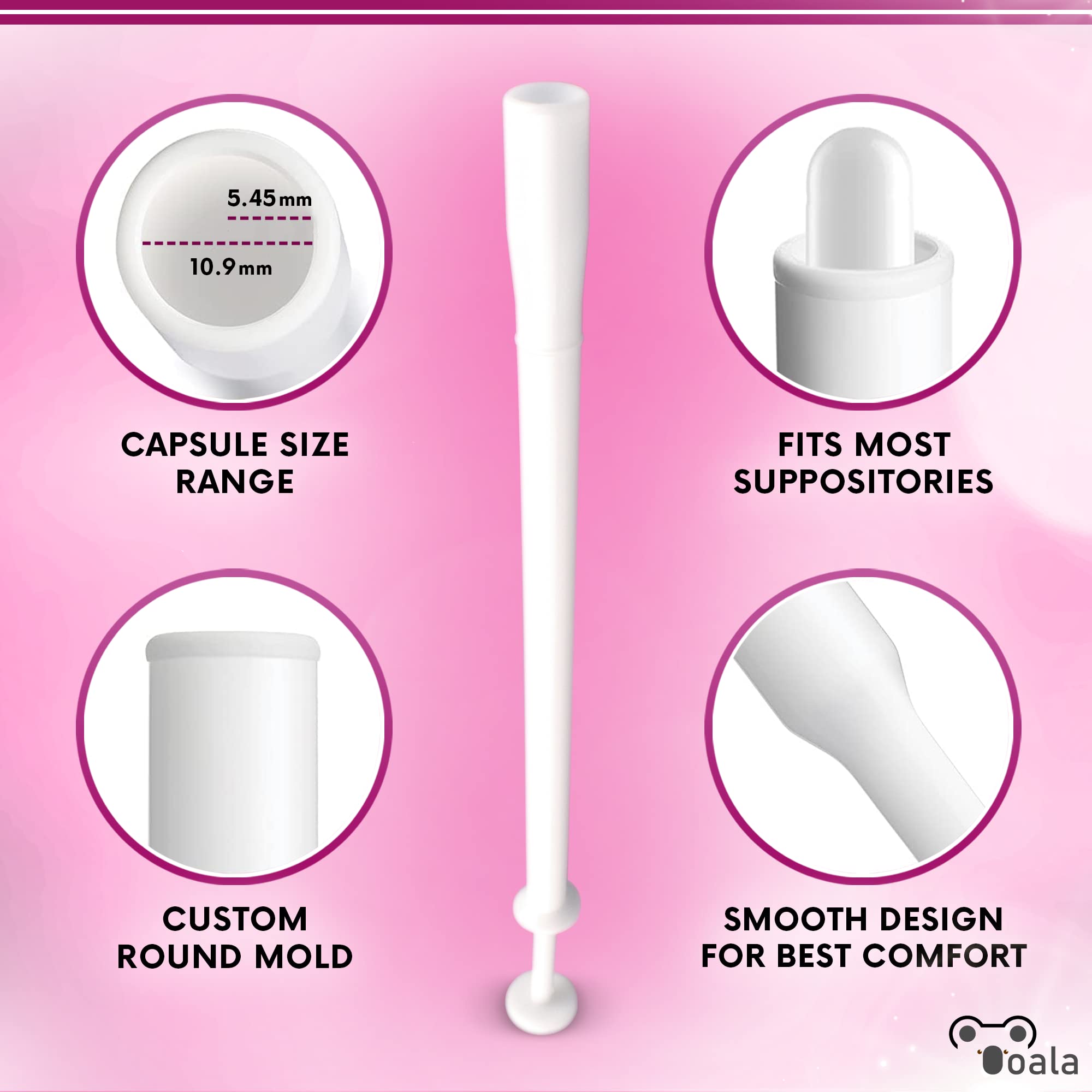 Ooala Disposable Vaginal Suppository Applicators (30-Pack) | Fits Most Brands, Pills, Tablets and Boric Acid Ooala