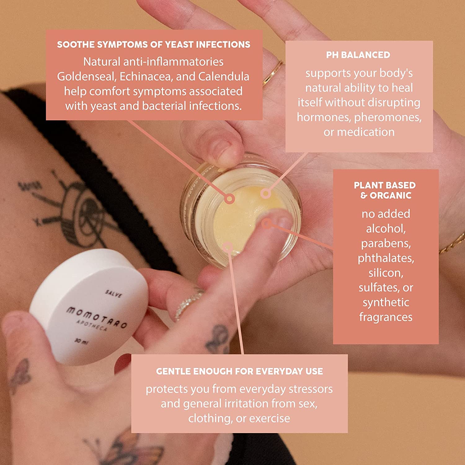 MOMOTARO APOTHECA Vaginal Moisturizer, Organic Vulva Salve - Intimate Soothing Balm MOMOTARO APOTHECA