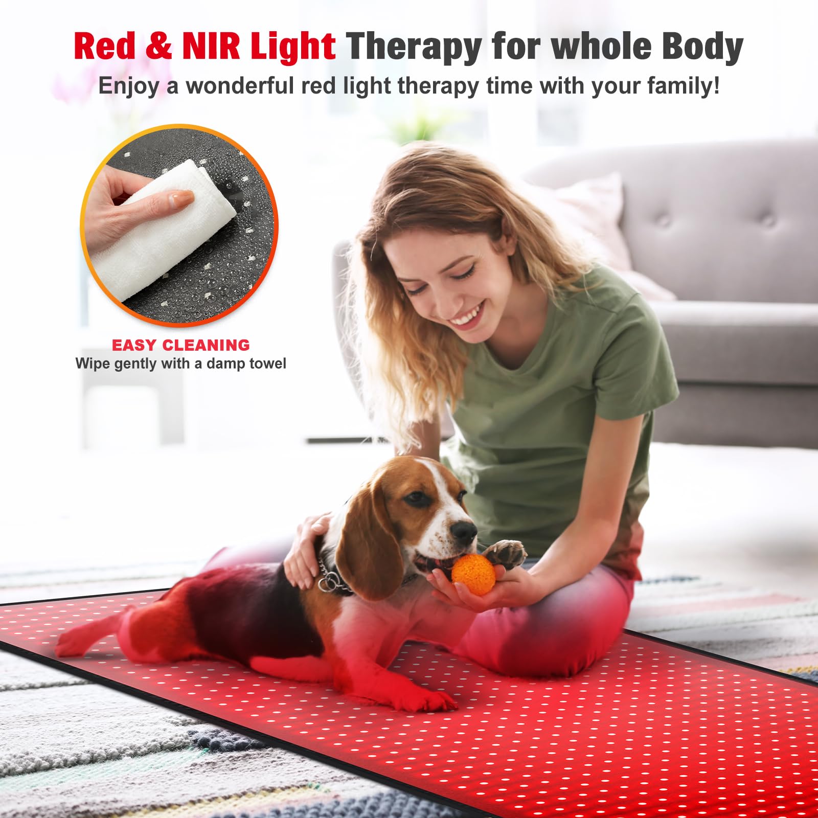 Red Light Therapy Mat for Body, 71"x 31" Red Light Therapy Blanket Red Near Infrared 660nm 850nm GMOWNW