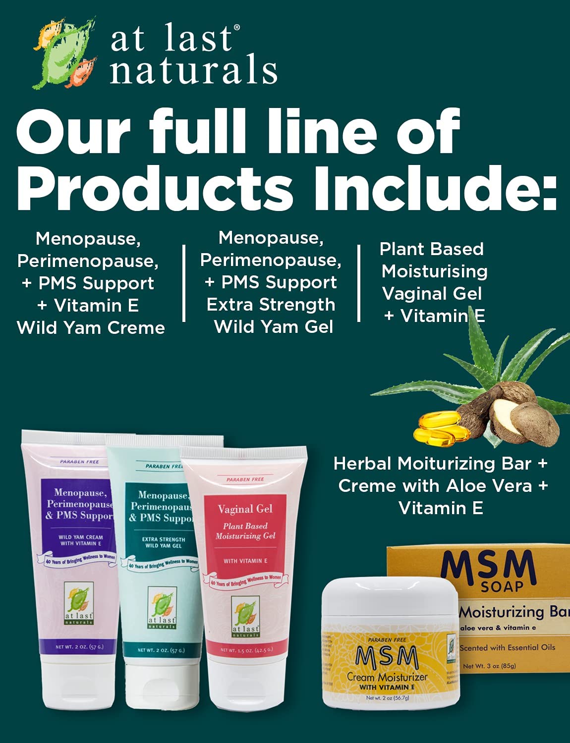 At Last Naturals Wild Yam Gel Extra Strength Menopause Relief, Perimenopause At Last Naturals