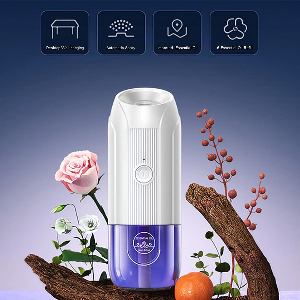 Mini Essential Oil Diffuser, Ultrasonic Mist Air Fresheners for Home with 80 ml Lavender Essential Oils DIUFJAG