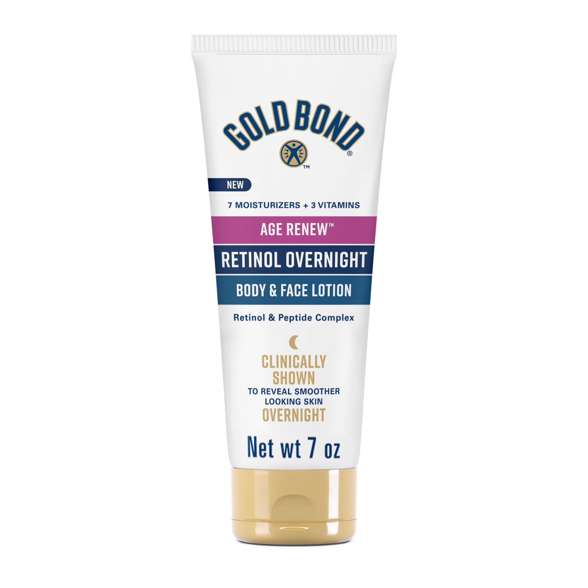 Gold Bond Age Renew Retinol Overnight Body & Face Lotion, With Retinol