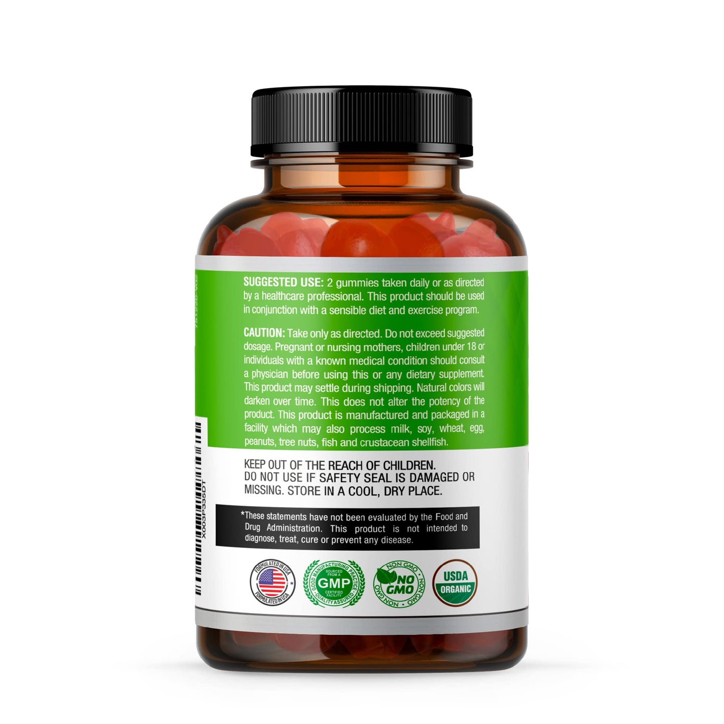 USDA Organic Apple Cider Vinegar Gummies with The Mother. AVC Keto Gummy Vitamins