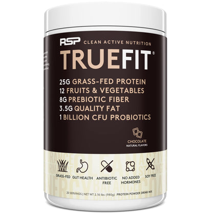 TrueFit Meal Replacement Shake Protein Powder, Grass Fed Whey + Organic Fruits 