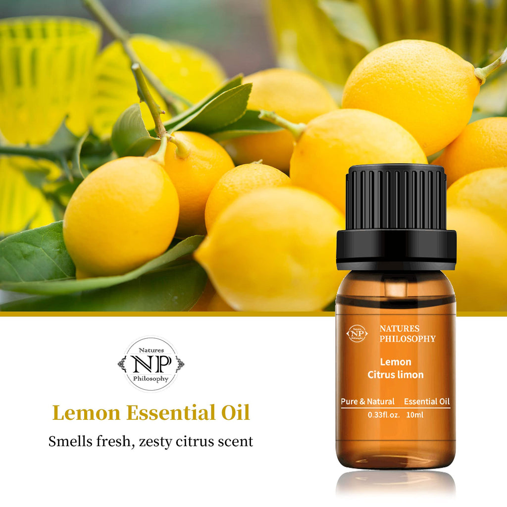 Lemon Essential Oil,100% Pure Organic Essential Oils for Aromatherapy, Diffuser, Massage, Soap Making