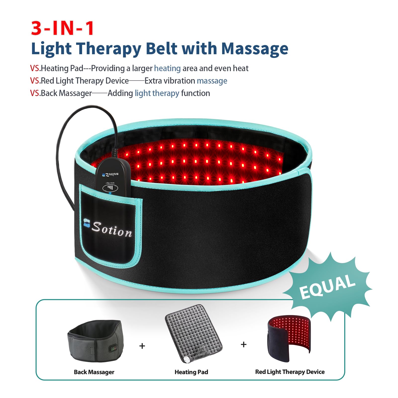 Sotion Red Light Therapy Belt with Massage-Red Light Therapy for Body&Near Infrared Light Therapy comrelax