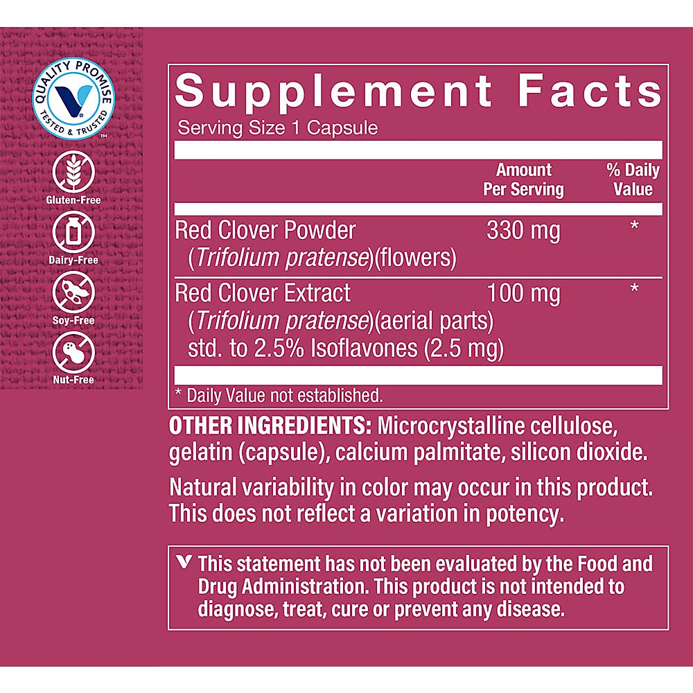 The Vitamin Shoppe Red Clover Extract (Trifolium Pratense), Standardized to 2.5% Isoflavones The Vitamin Shoppe
