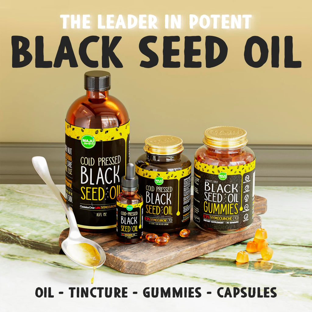 MAJU Black Seed Oil - 3 Times TQ, Cold-Pressed, Travel Size, 100% Turkish Black Cumin Maju Superfoods