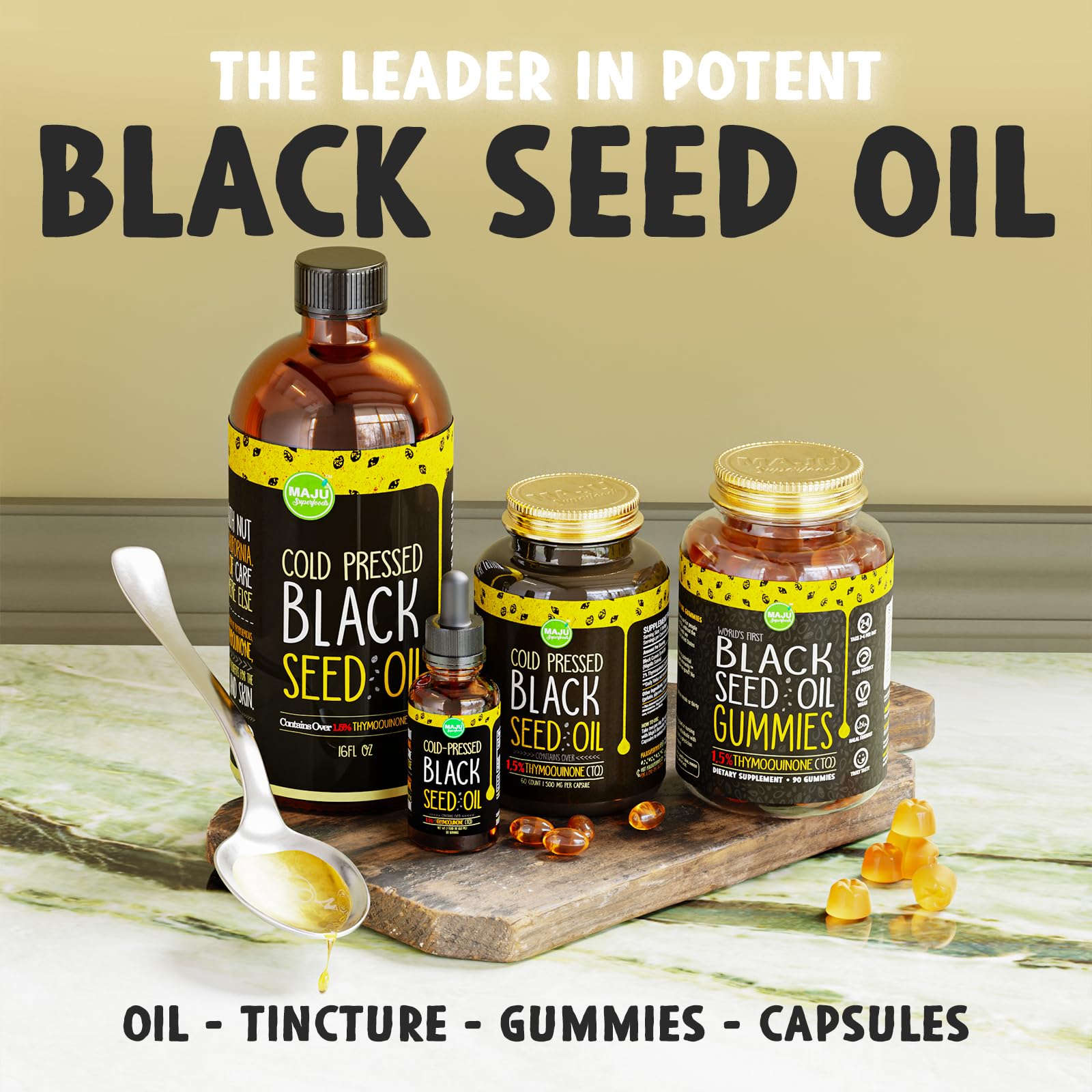 MAJU Black Seed Oil - 3 Times TQ, Cold-Pressed, Travel Size, 100% Turkish Black Cumin Maju Superfoods