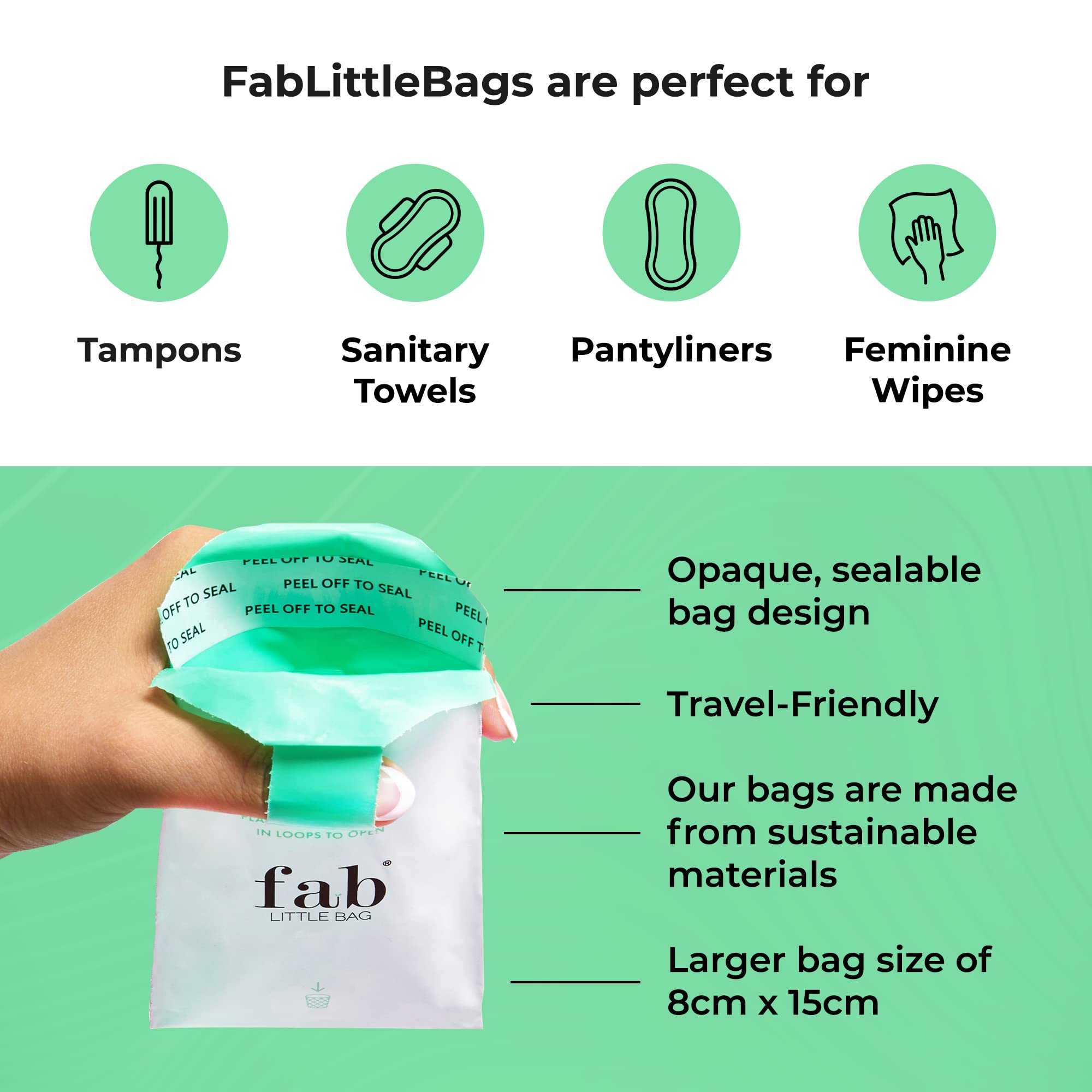 Fab Little Bag Starter Plus Pack - 45 Sanitary Disposal Bags Plus Recyclable Refill Pack Fab Little Bag