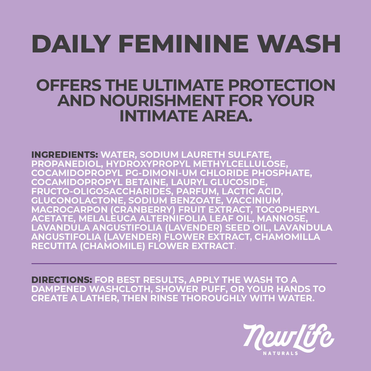 NewLife Naturals Daily Feminine Wash for pH Balance and Odor Control for Feminine Hygiene Intimate Wash NewLife Naturals