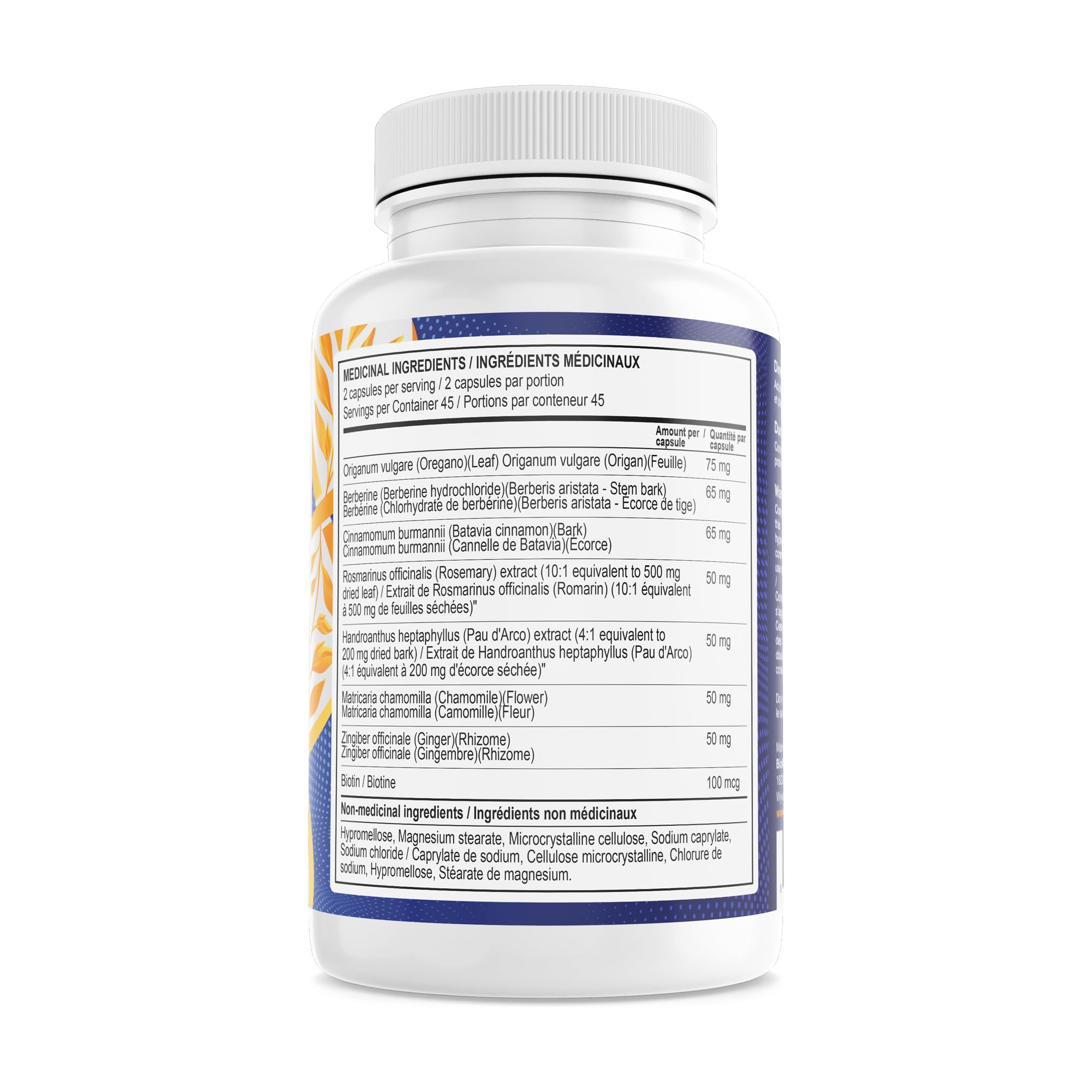 BioMatrix Candid-X Gut Cleanse with Berberine, Oregano, Sodium Caprylate, Chamomile, Ginger BioMatrix