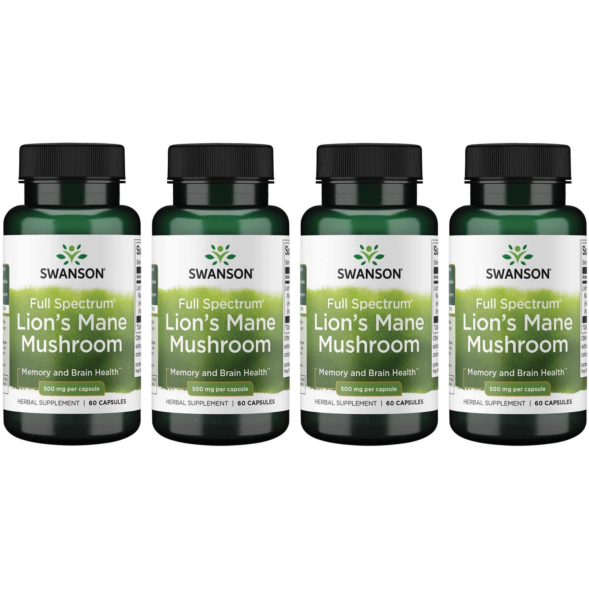 Swanson Lion's Mane Mushroom Capsules - 500 mg Each, 60 Capsules -