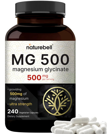 Magnesium Glycinate 500mg Per Serving | 240 Veggie Capsule, 100% Chelated 