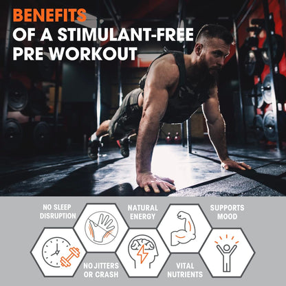 Genius Pre Workout Powder, Blue Raspberry - All-Natural Nootropic Pre-workout & Caffeine