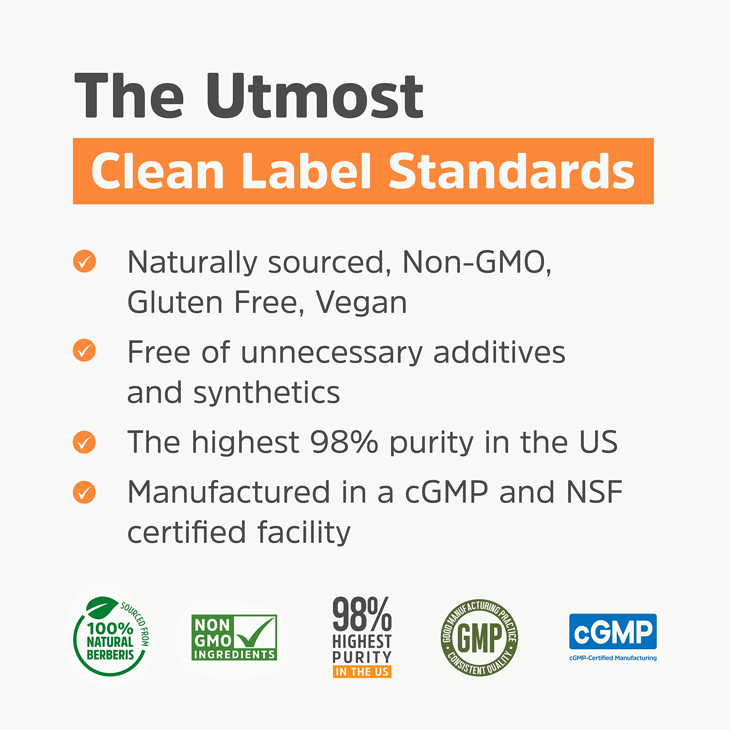 Clean Label Berberine Supplement 1500mg - Ultra Pure 98% Berberine HCl, Highest Purity Physician's Healthy Alternatives