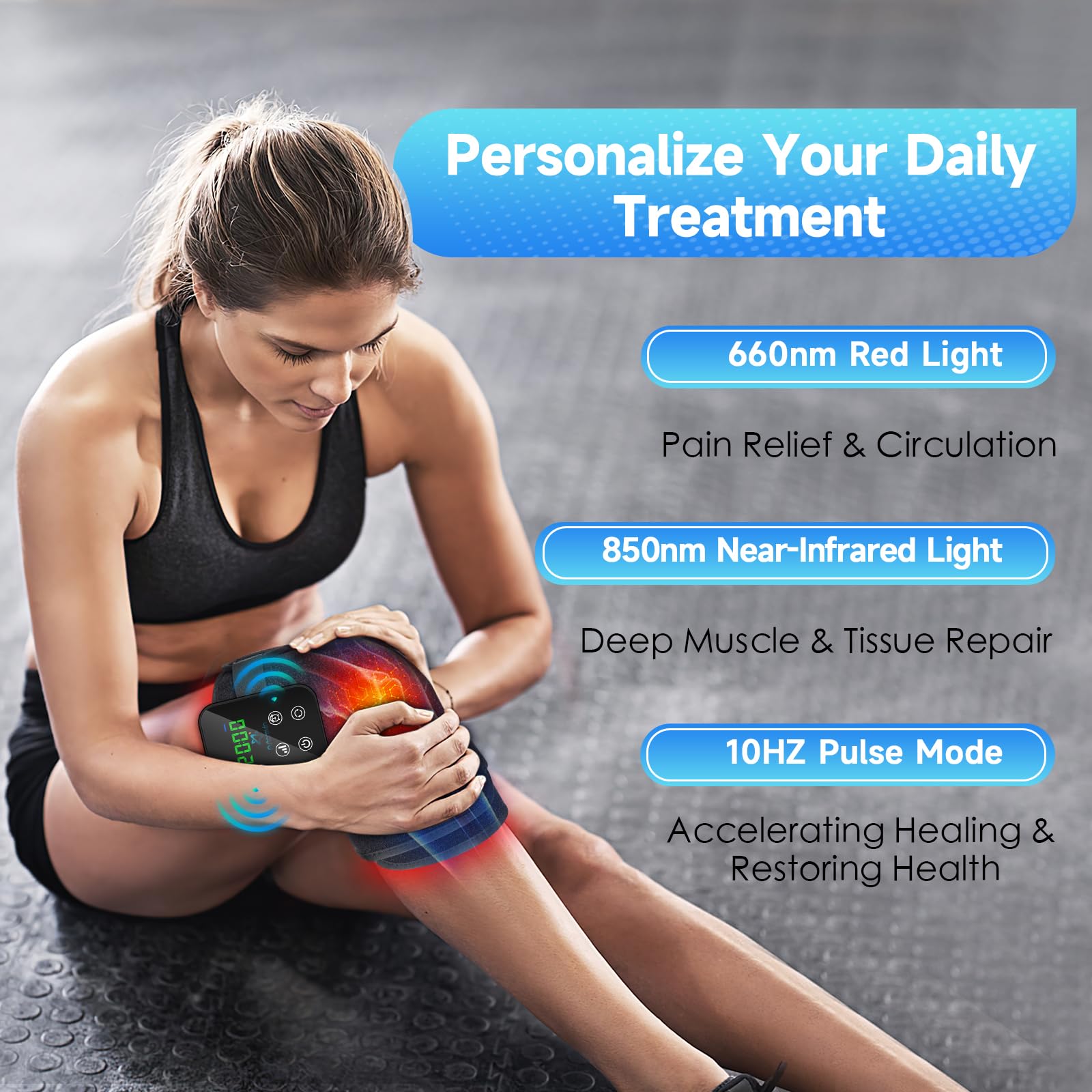 Red Light Therapy Knee Brace: Pain Relief Infrared Heating Pad 72 LED Heat Lamp Pain Relief Astarexin