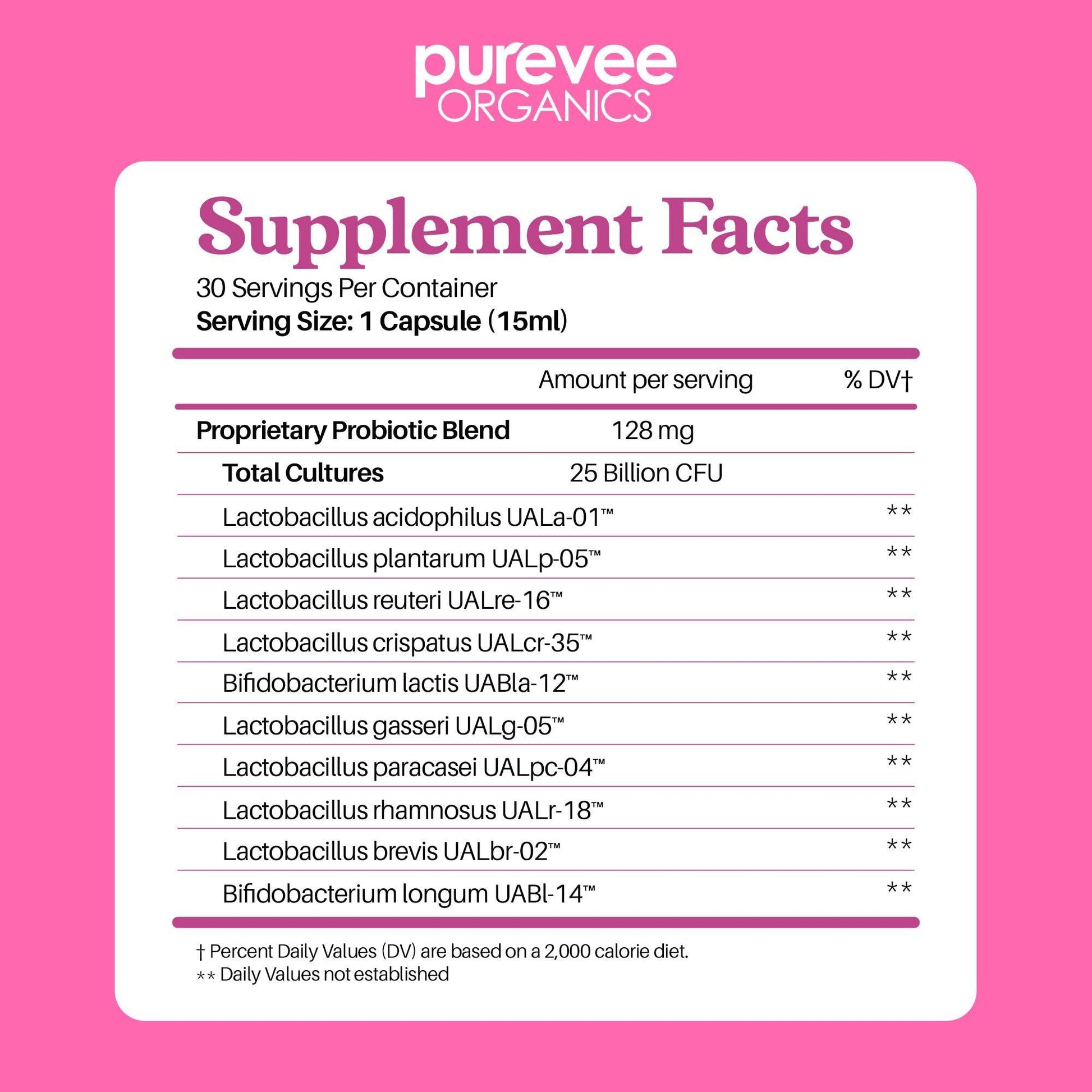 Purevee Organics Vaginal Probiotics for Women, 10 Essential Probiotic Strains, Vaginal + pH Balance Purevee Organics