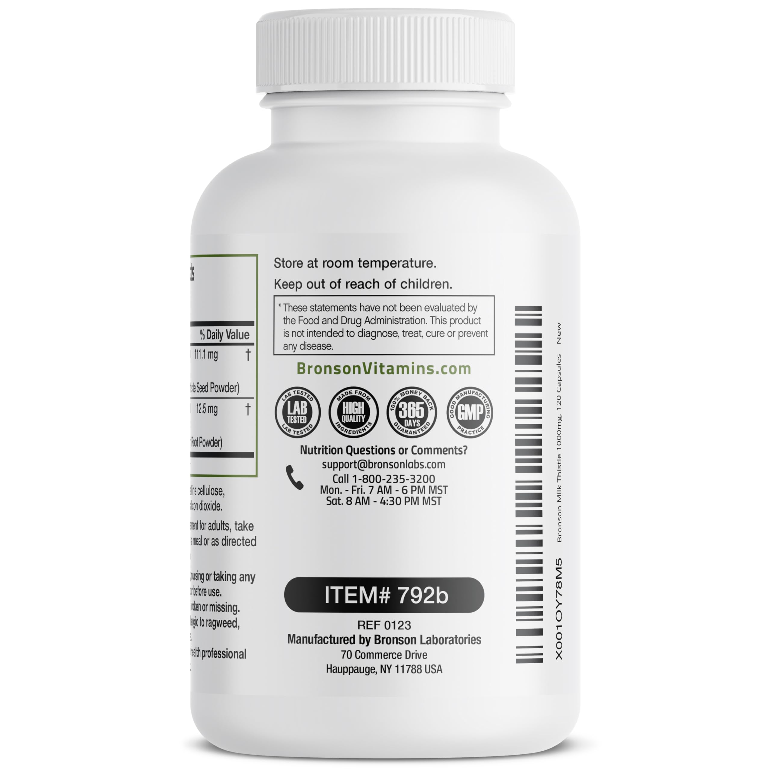 Bronson Milk Thistle Silymarin Marianum & Dandelion Root Liver Health Support Bronson