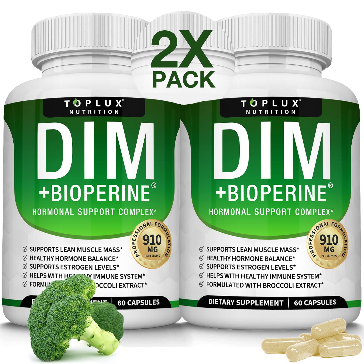 Dim Supplement 910 mg Plus BioPerine Complex - Diindolylmethane to Support Hormone Balance