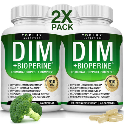 Dim Supplement 910 mg Plus BioPerine Complex - Diindolylmethane to Support Hormone Balance