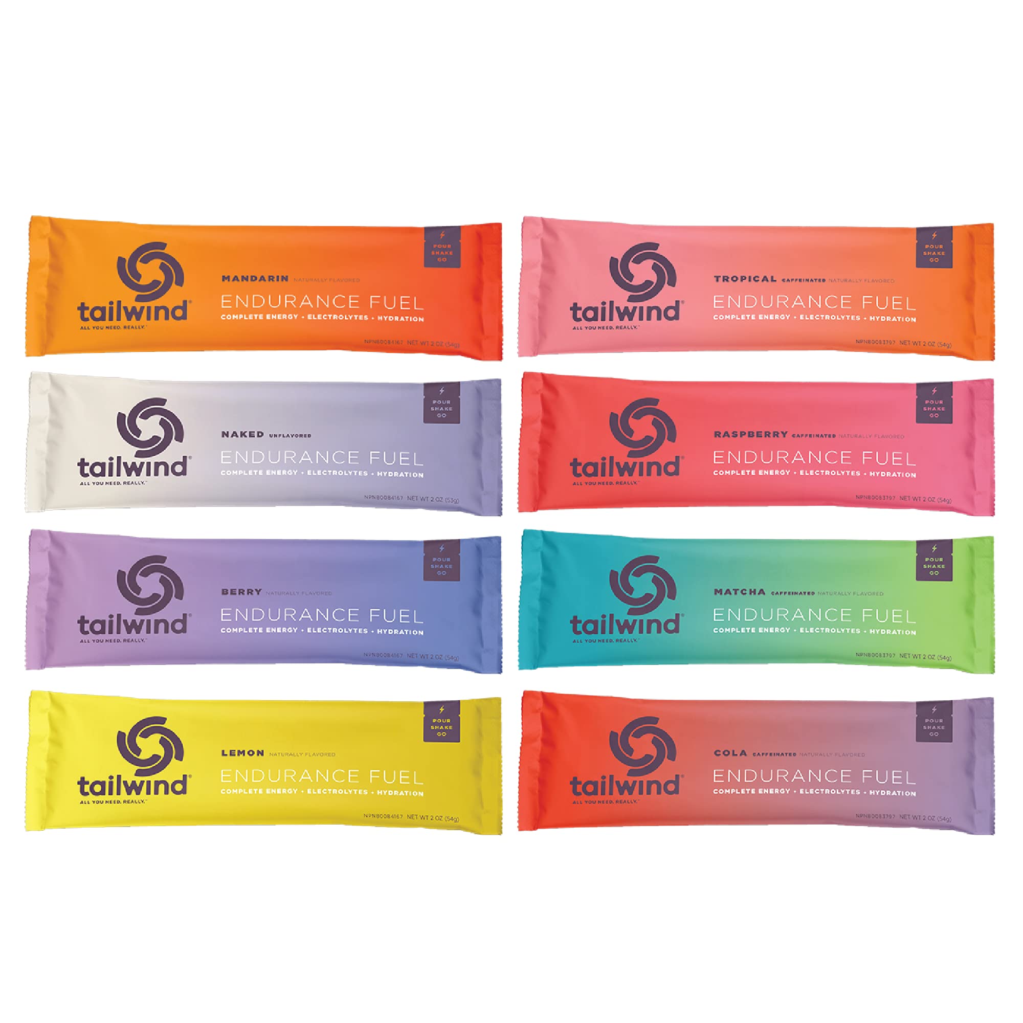 Tailwind Grab-and-Go Endurance Fuel Single Serve Assorted Flavors