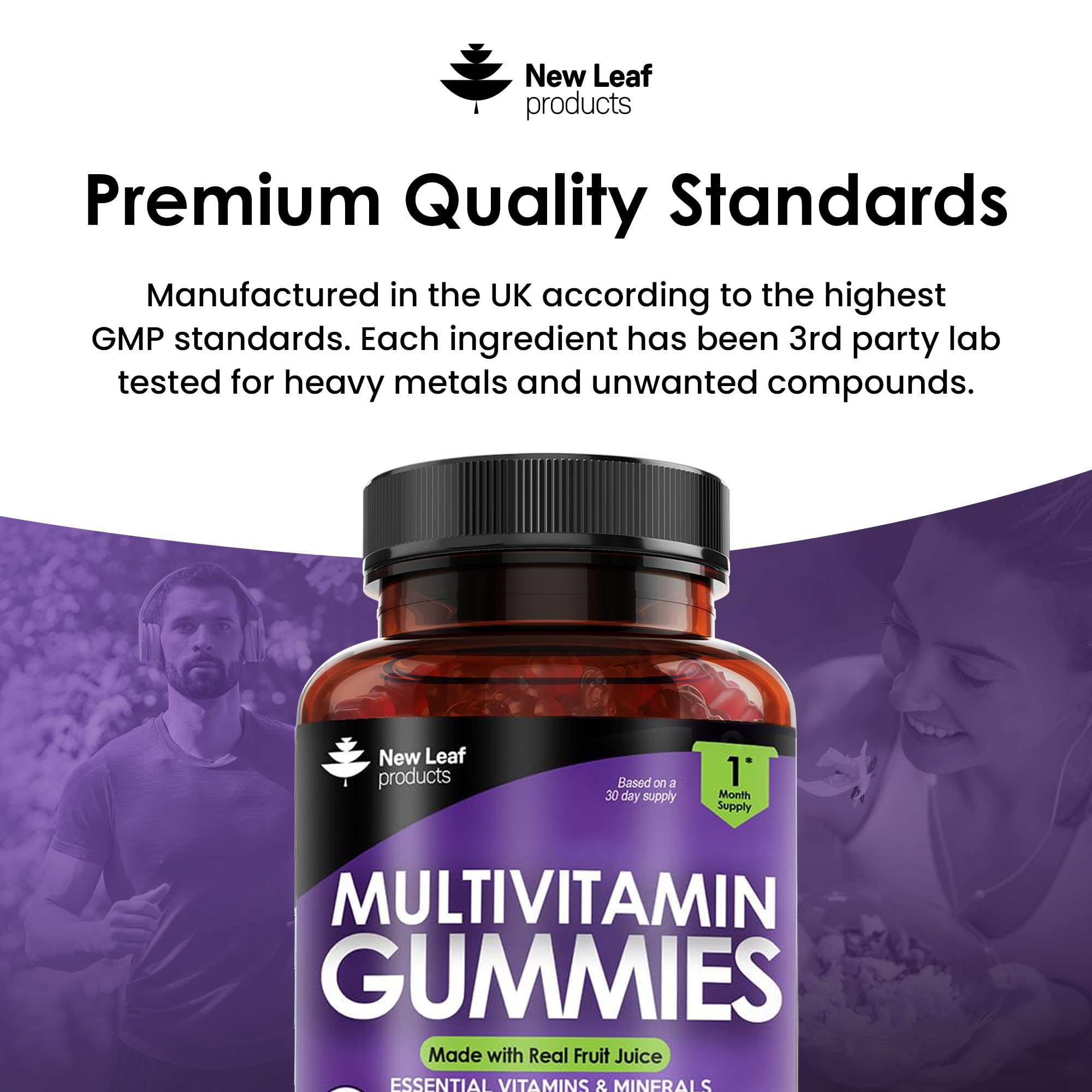 Multivitamin Gummies High Strength for Men Women - Vegetarian +14 Essential Vitamins