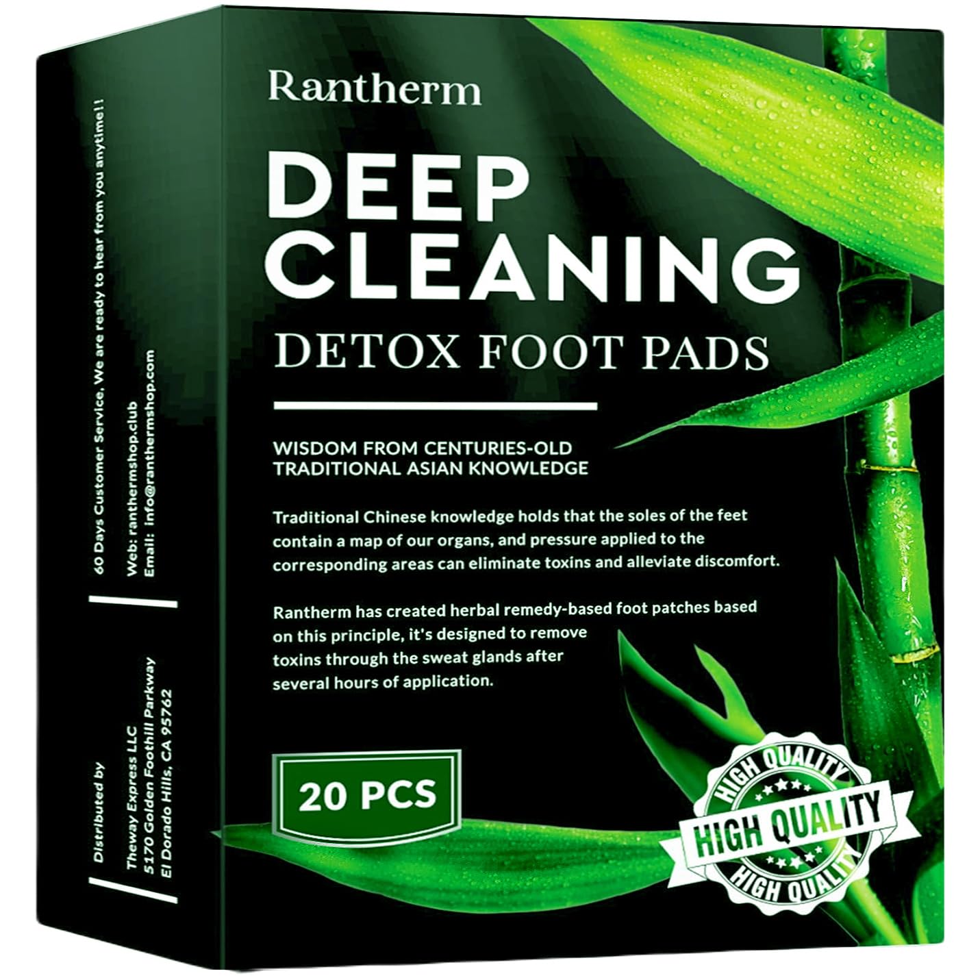 Foot Paches, Premium Deep Cleansing Foot Pads, Bamboo Foot Paches Rantherm