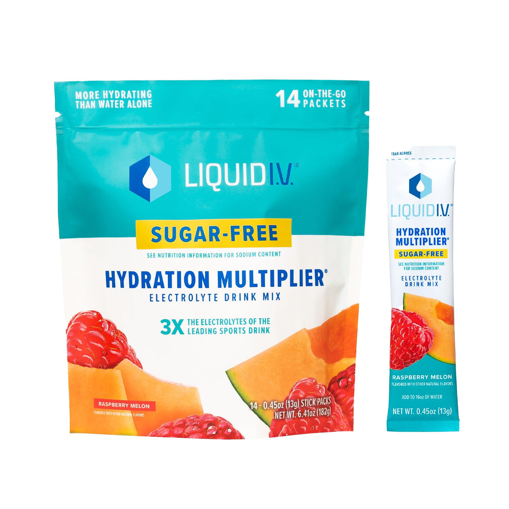 Liquid I.V. Sugar-Free Hydration Multiplier - Raspberry Melon – Hydration Powder Packets