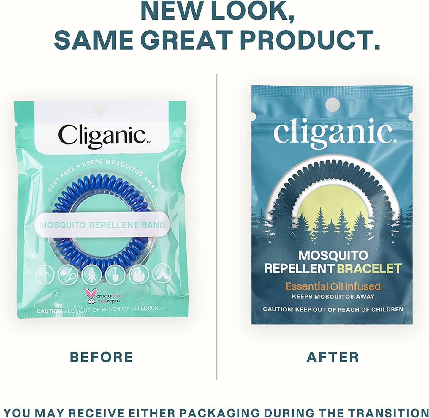 Cliganic 10 Pack Mosquito Repellent Bracelets, DEET-Free Bands, Individuall