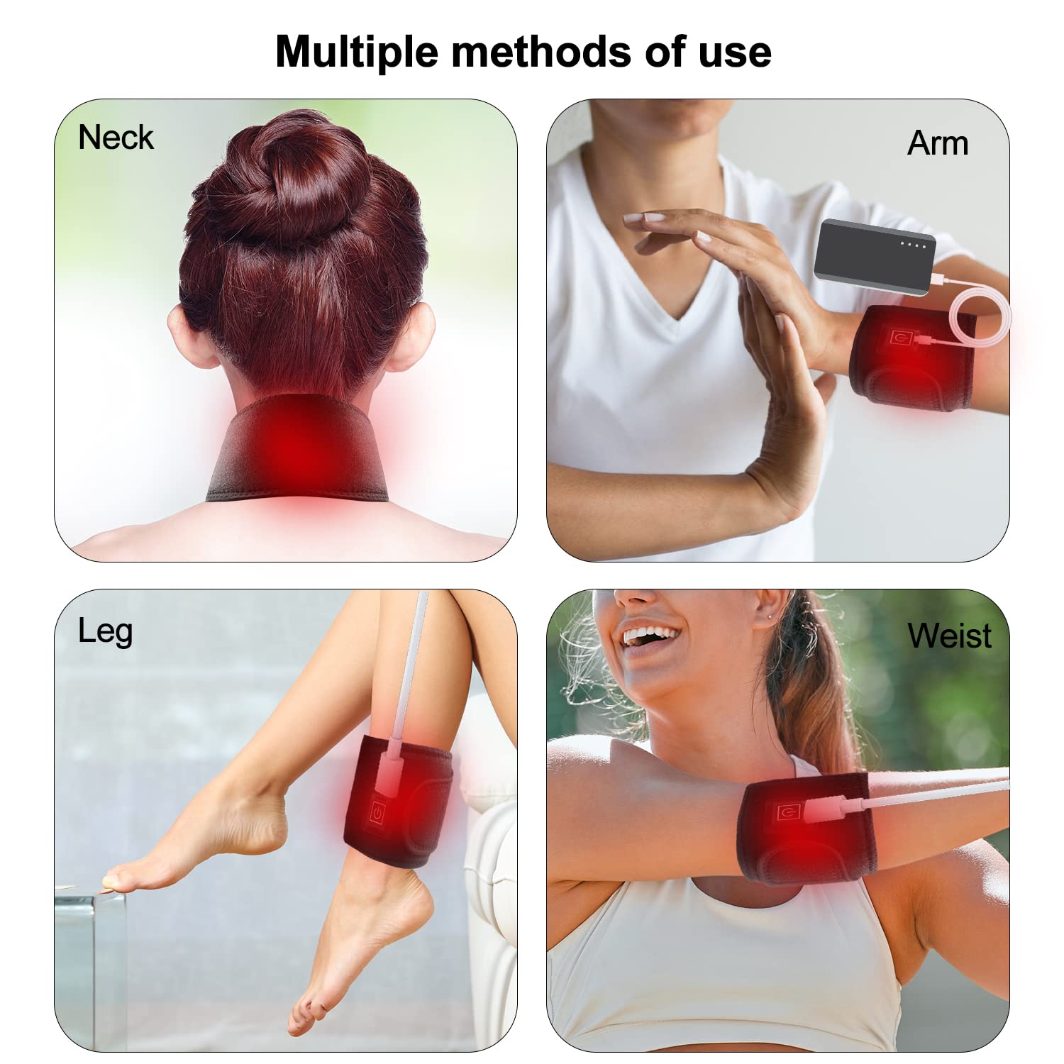 Red Light Therapy Belt for Neck, Infrared Light Therapy Flexible Wearable Wrap Pad LitePow