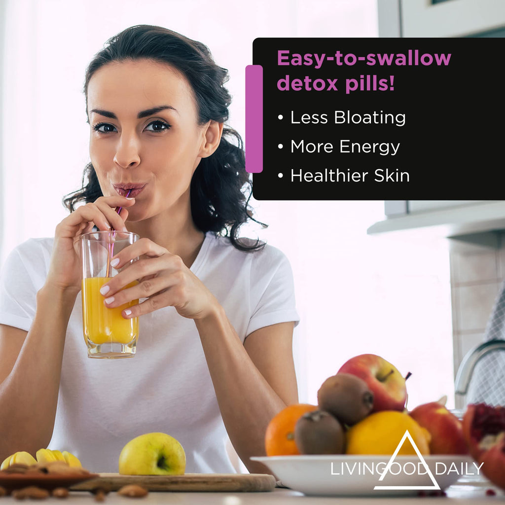 Livingood Daily Detox Pills - Full Body Detox Cleanse for Women & Men with Milk Thistle