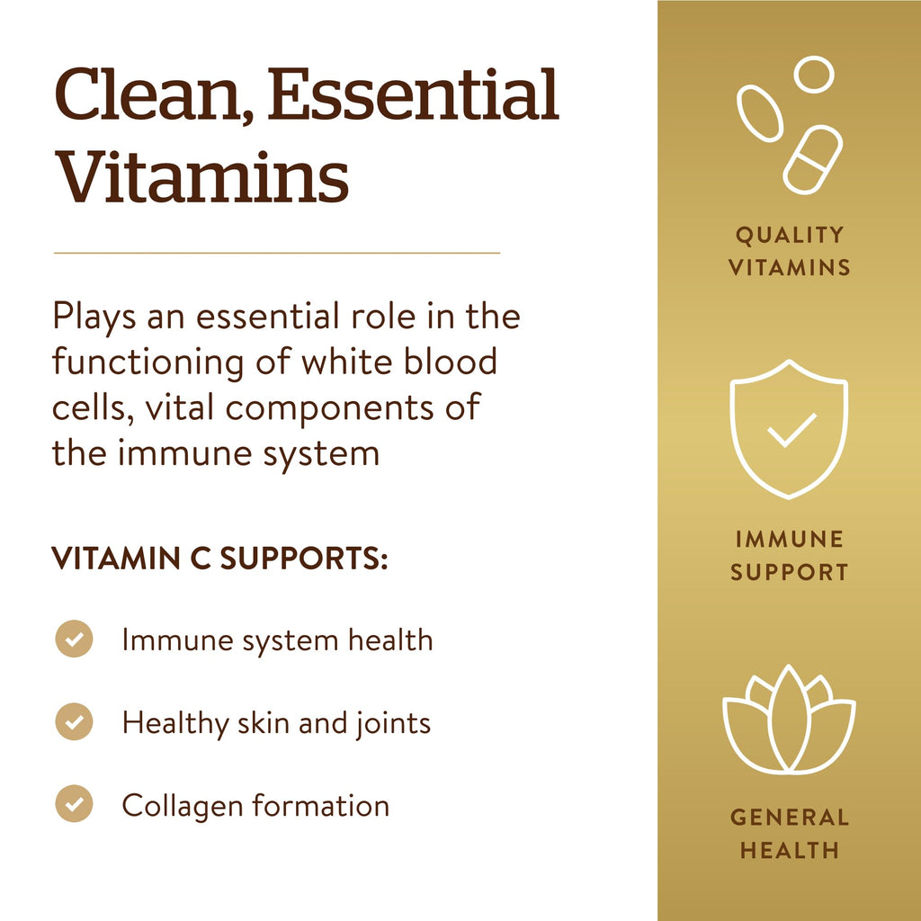 Solgar Vitamin C 1000mg - Healthy Immune System - Helps Fight Free Radicals - Vegan