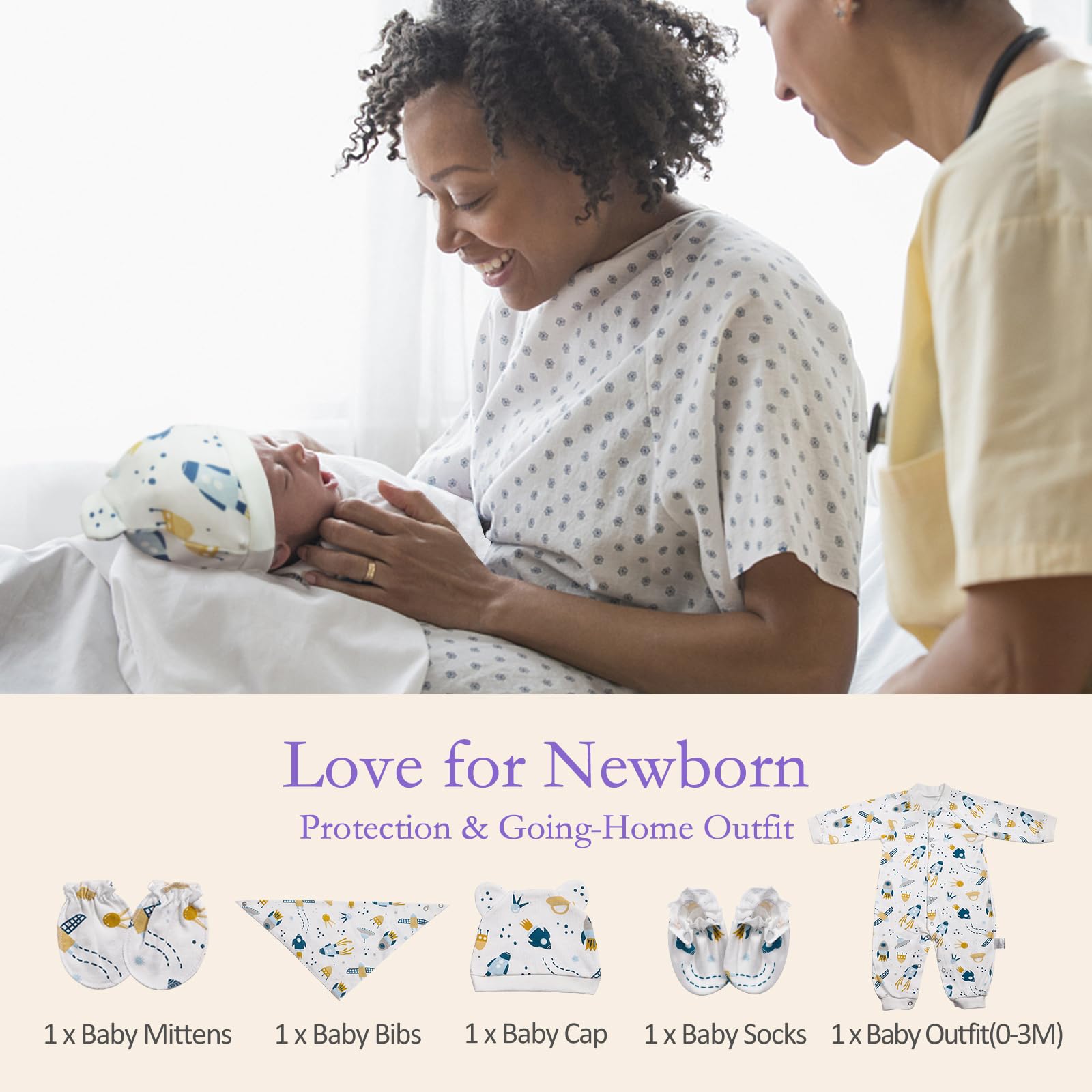 Grownsy Postpartum Mom & Baby Essential Kits, Postpartum Recovery Kit for Labor &Delivery GROWNSY