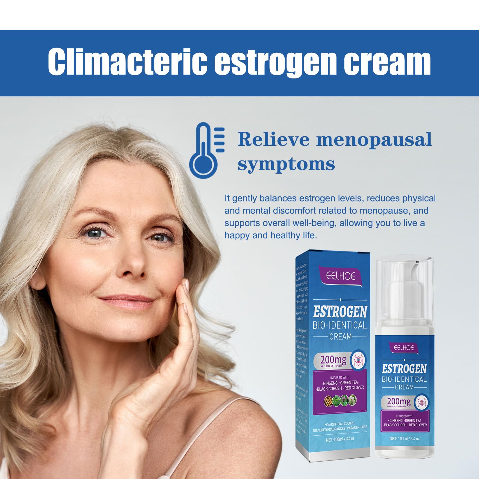Menopause Relief Cream 2000mg Reduces Female Menopause Fatigue Night Sweats Mood Swings DRYIC