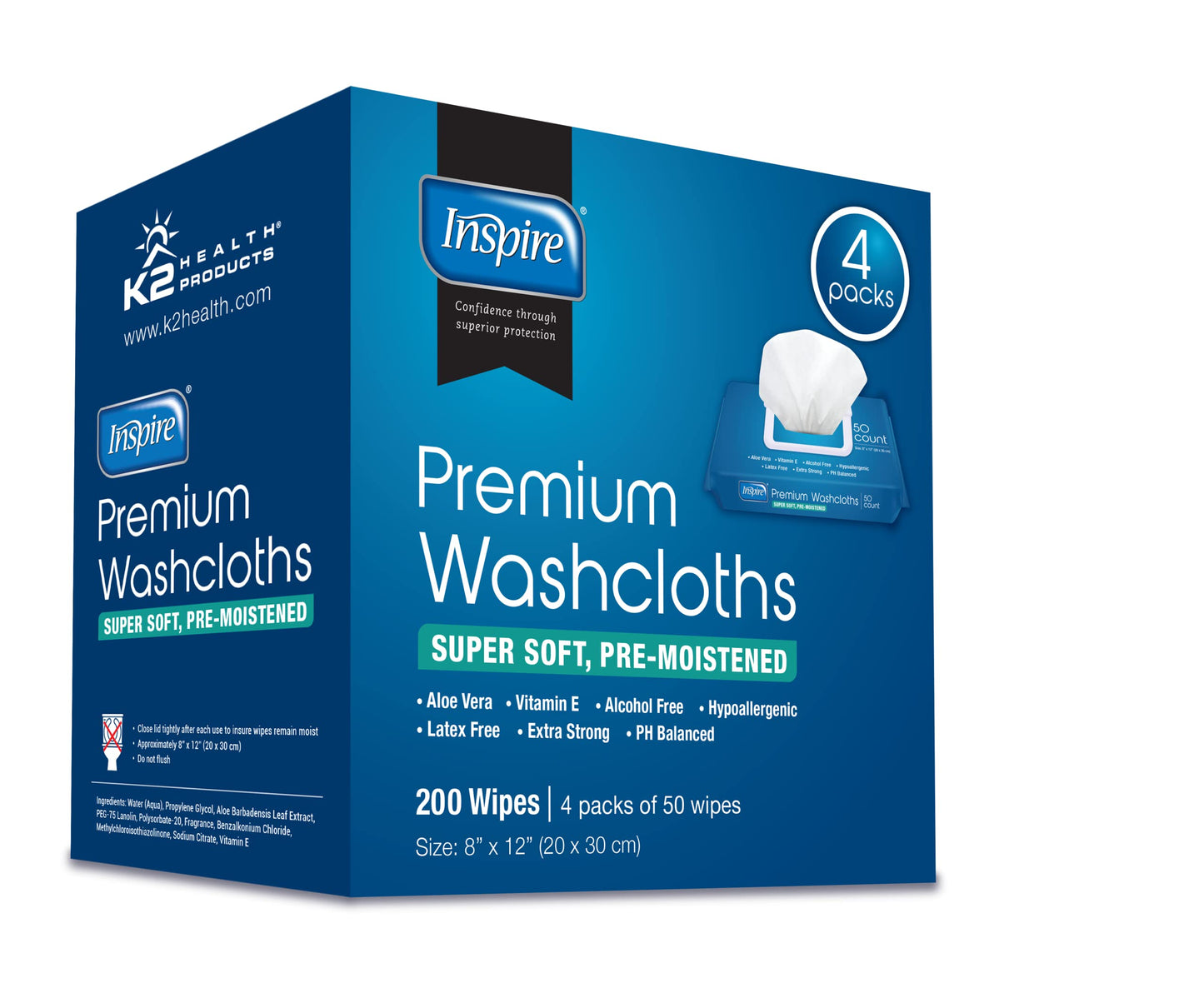 Inspire Adult Wet Wipes, Adult Wash Cloths, Adult Wipes for Incontinence