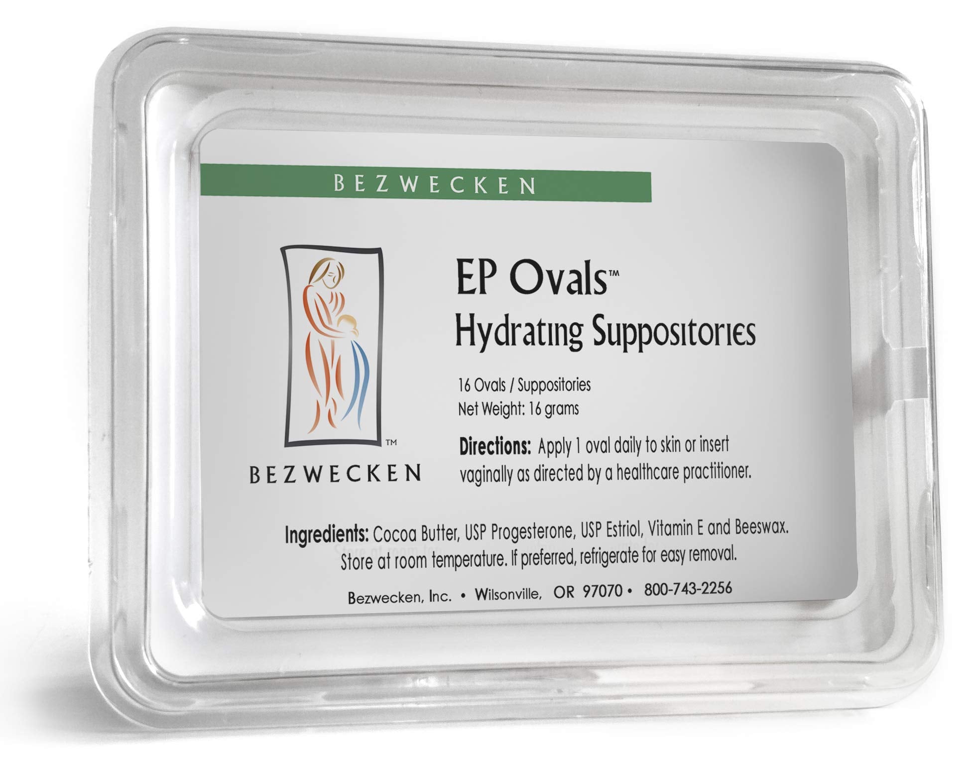 E.P. Ovals – 16 Oval Suppositories - Professionally Formulated to Alleviate Vaginal Dryness in Menopausal Women