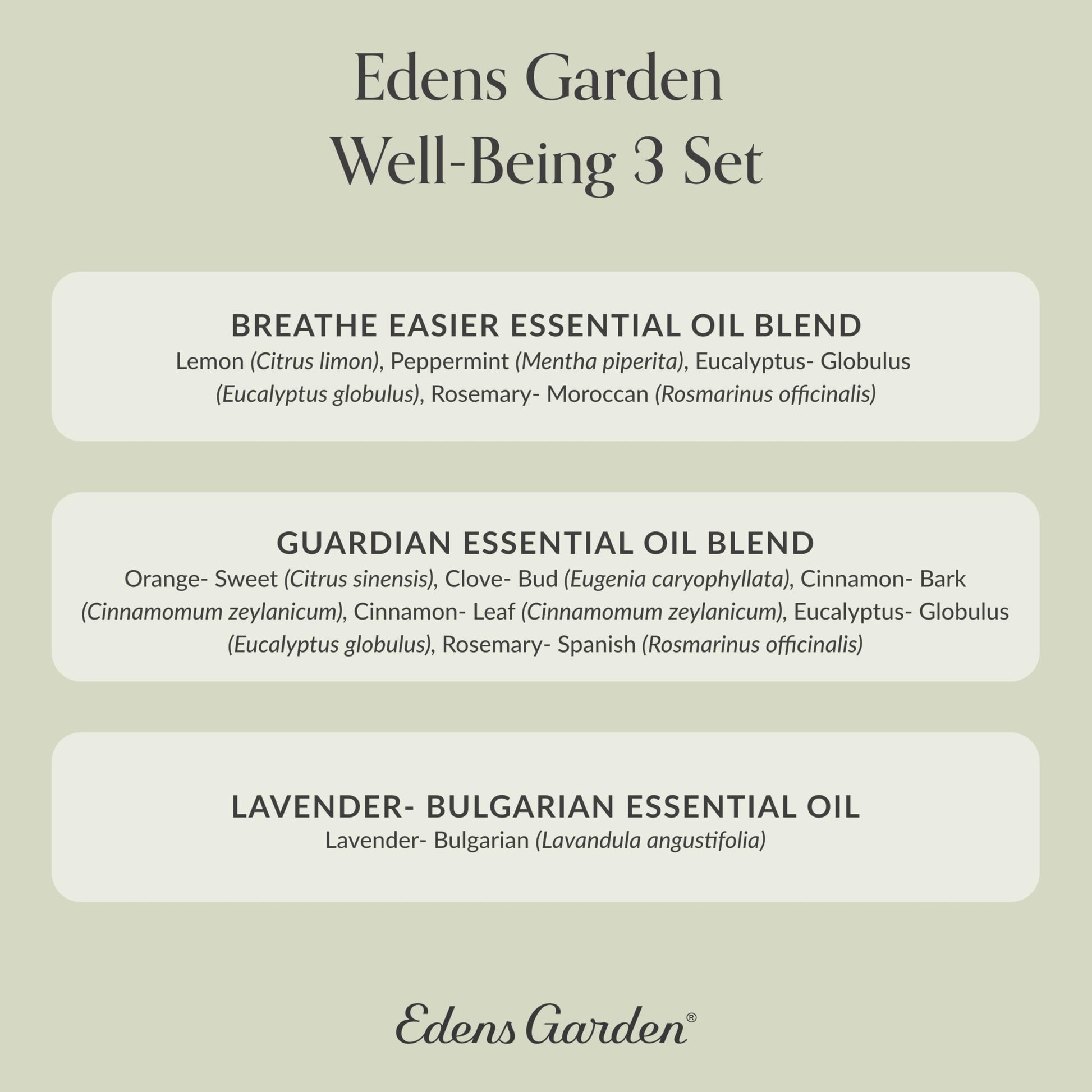 Edens Garden Essential Oil Well-Being Set, 3 Pure Essential Oils for Diffusers for Home Edens Garden