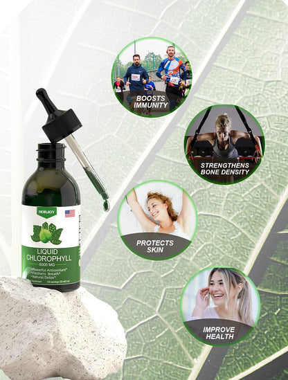 Chlorophyll Liquid Drops - 100% Natural Energy Booster and Immune Support - Internal