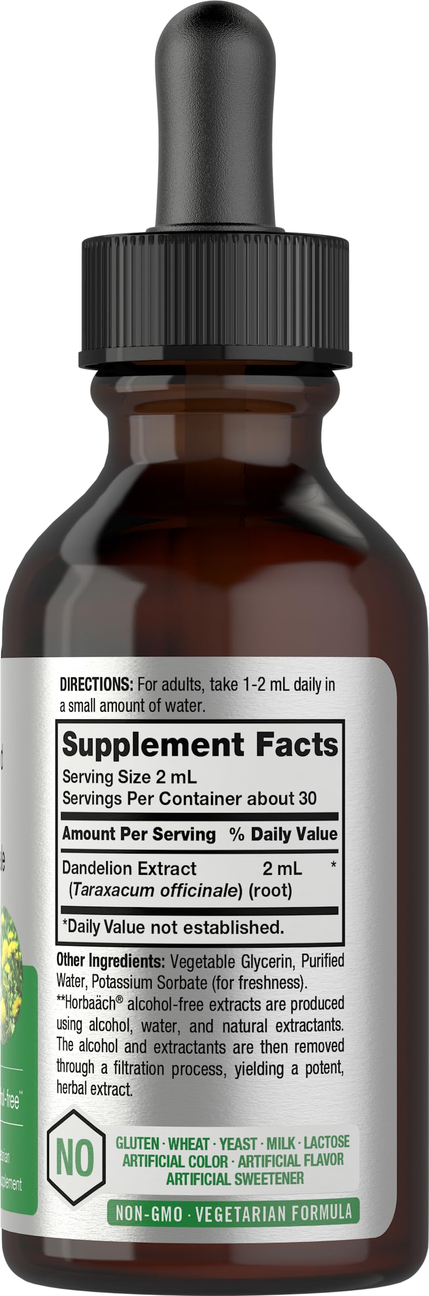Dandelion Root Extract | 2 fl oz | Super Concentrated | Alcohol Free Liquid Tincture