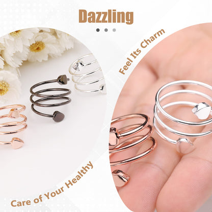 Jecanori Copper Rings for Women,Magnetic Ring Adjustable Love Heart Copper Rings