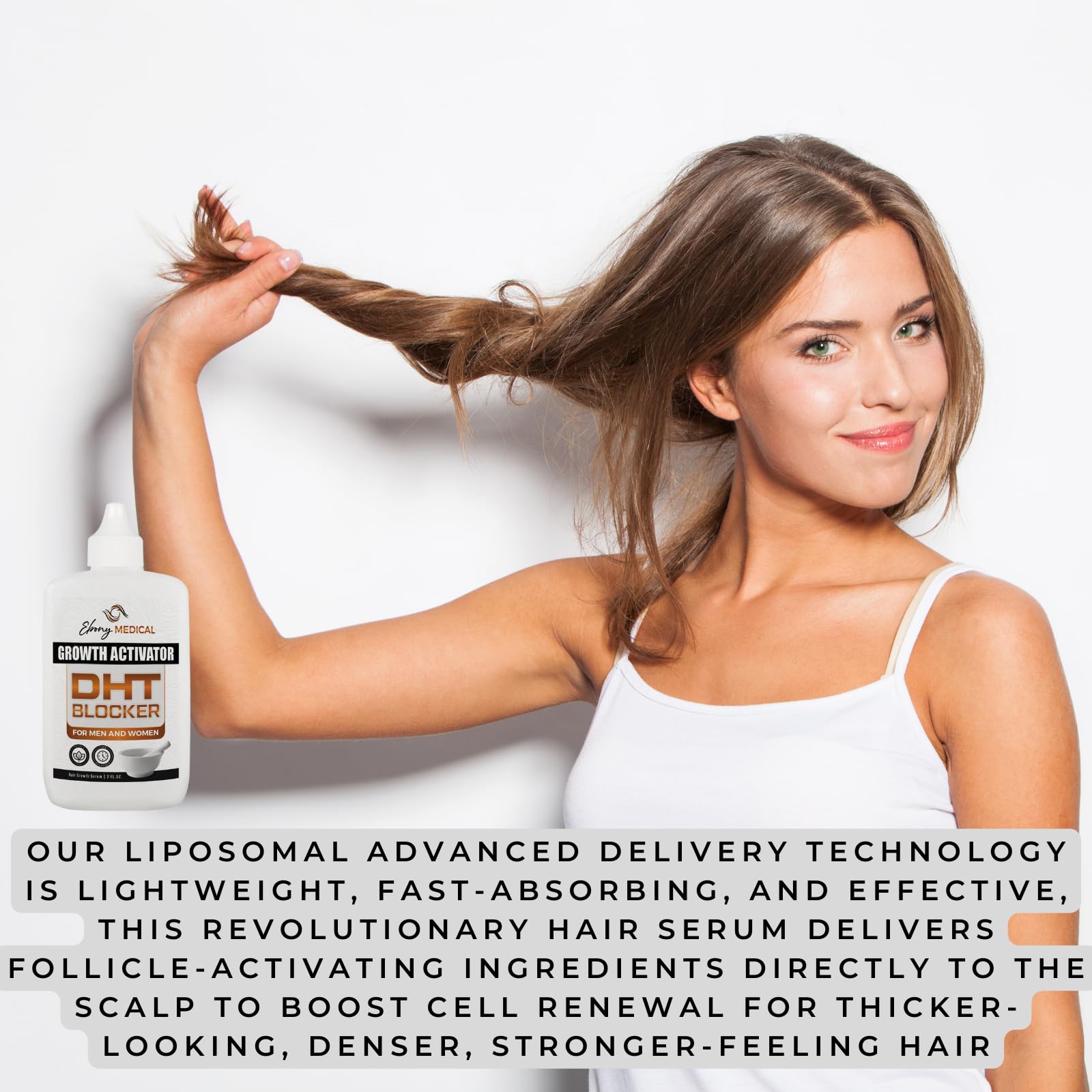 Ebony Medicals DHT Blocker Hair Growth Serum - Hair Loss Supplement, Supports Natural Regrowth Natural Curves