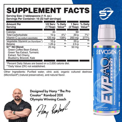 Evogen EVP AQ Unflavored | Premium Liquid Glycerol, Betaine anhydrous, S7, Sodium