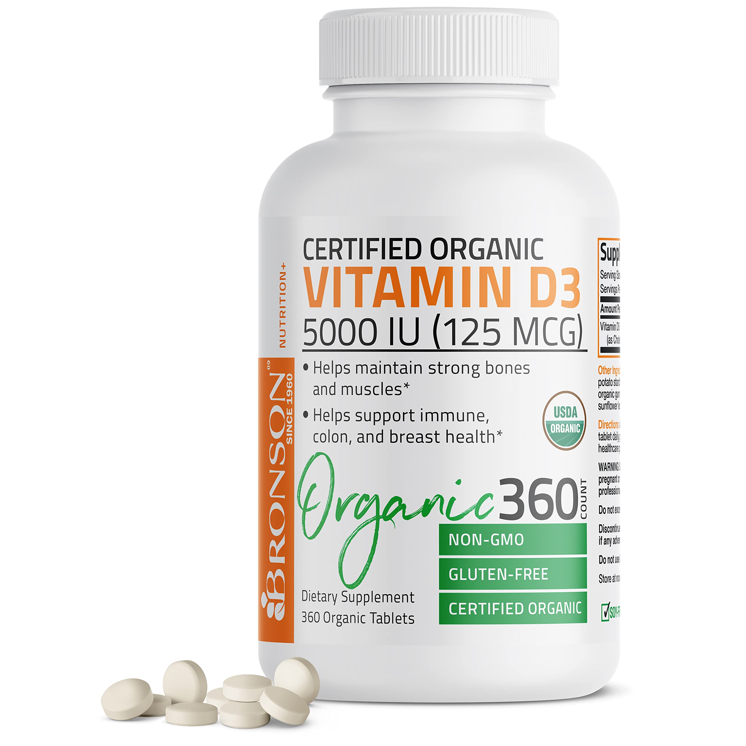 Bronson Vitamin D3 5,000 IU (1 Year Supply) for Immune Support, Healthy Muscle Bronson