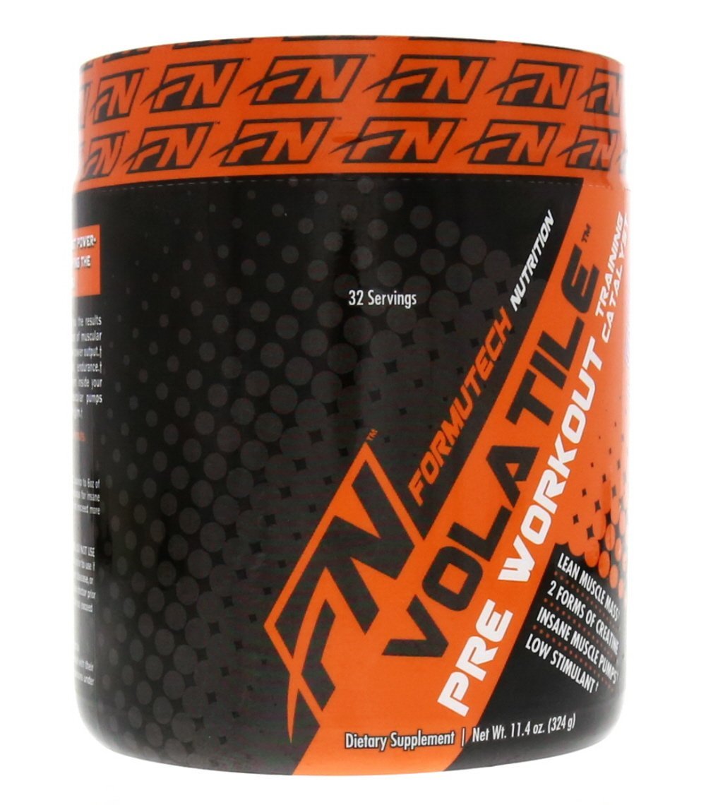 Formutech Nutrition Volatile Pre Workout, Cherry Lemonade, w/2 Forms of Creatine for Insane Muscle Pumps and Building Lean Muscle Mass 32 Servings