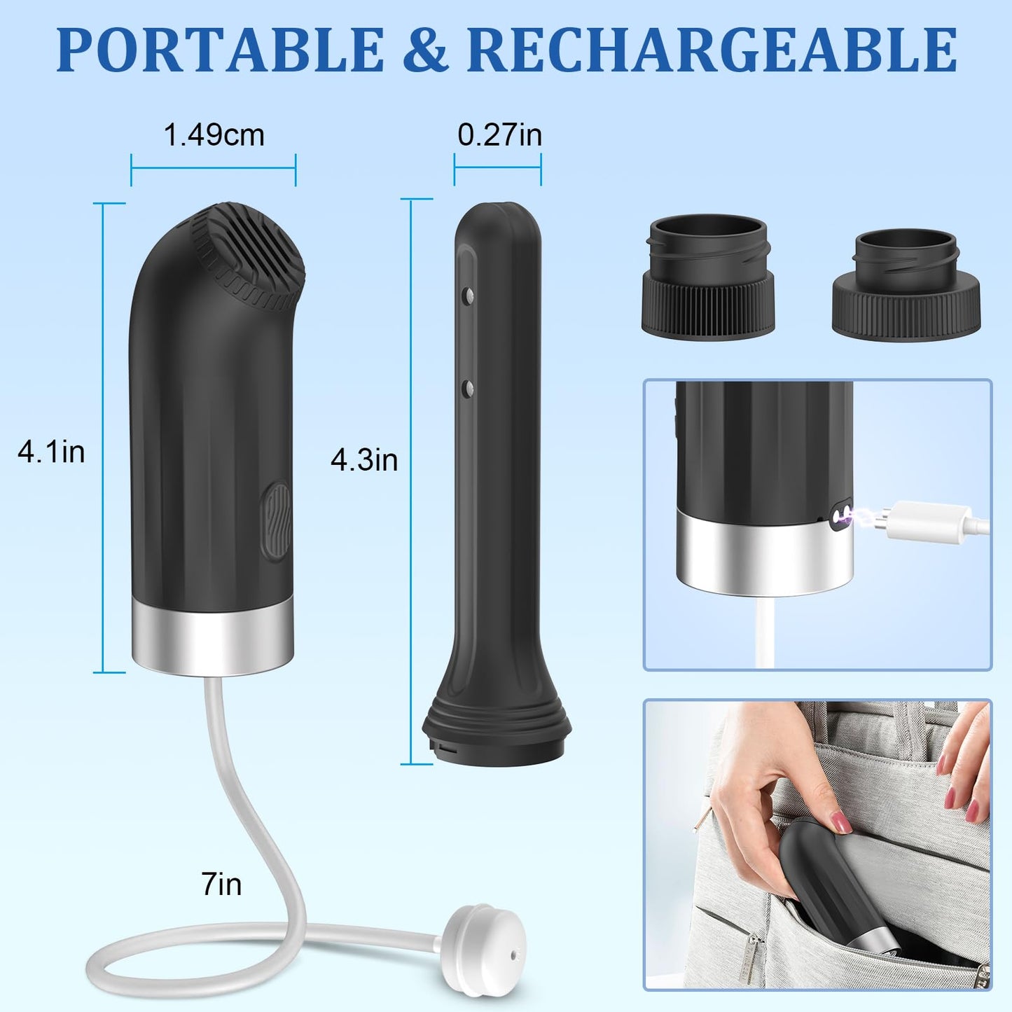 Enema Douches for Men Women, Automatic Anal Douche Cleaner with 3 Speeds, Silicone Enema Nozzles