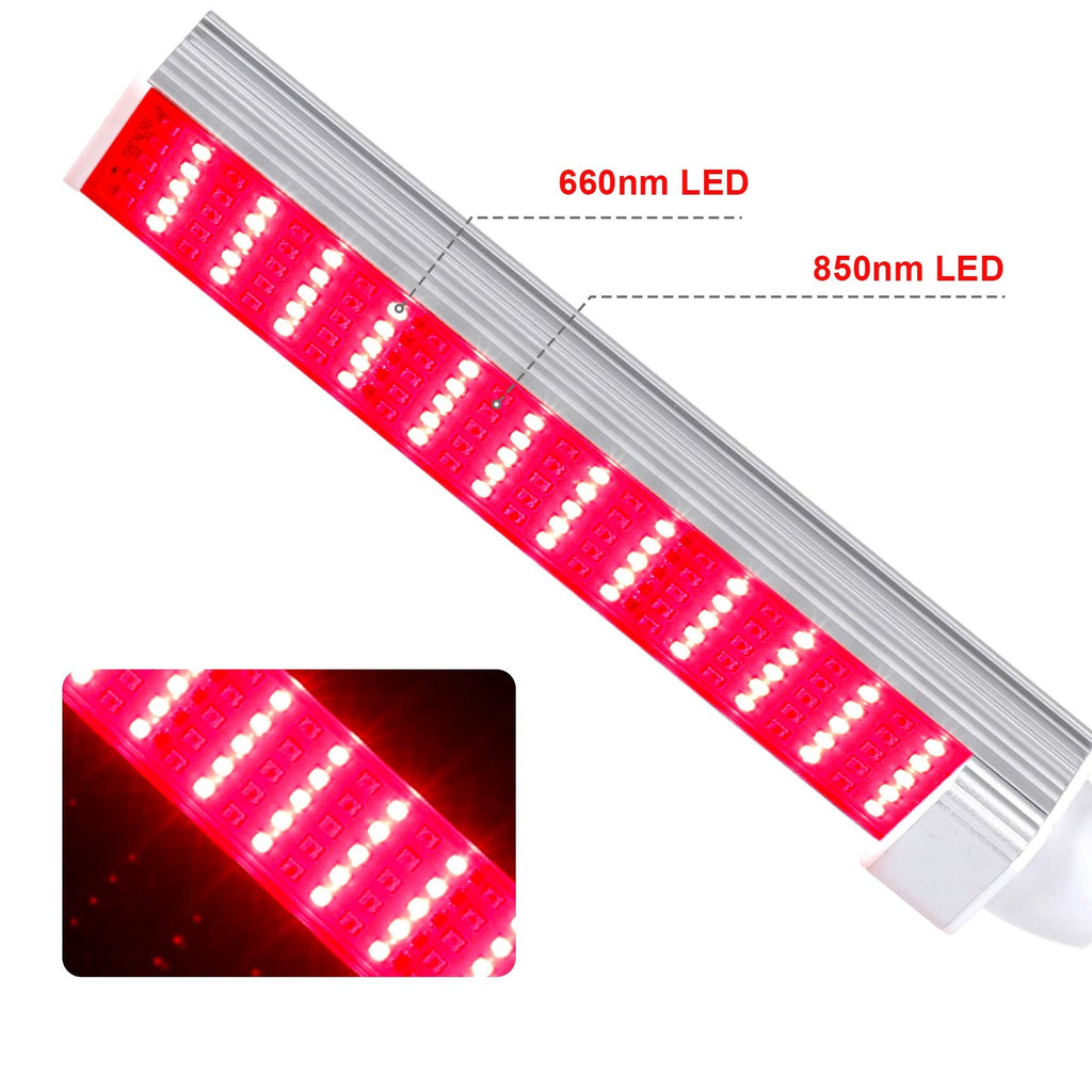 MAINENG Infrared & Red Light Therapy Lamp with Timer, 660nm & 850nm LED - M7685